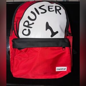 Carnival Cruiser 1 Seuss At Sea Backpack Bag Small Red Black White Polyester